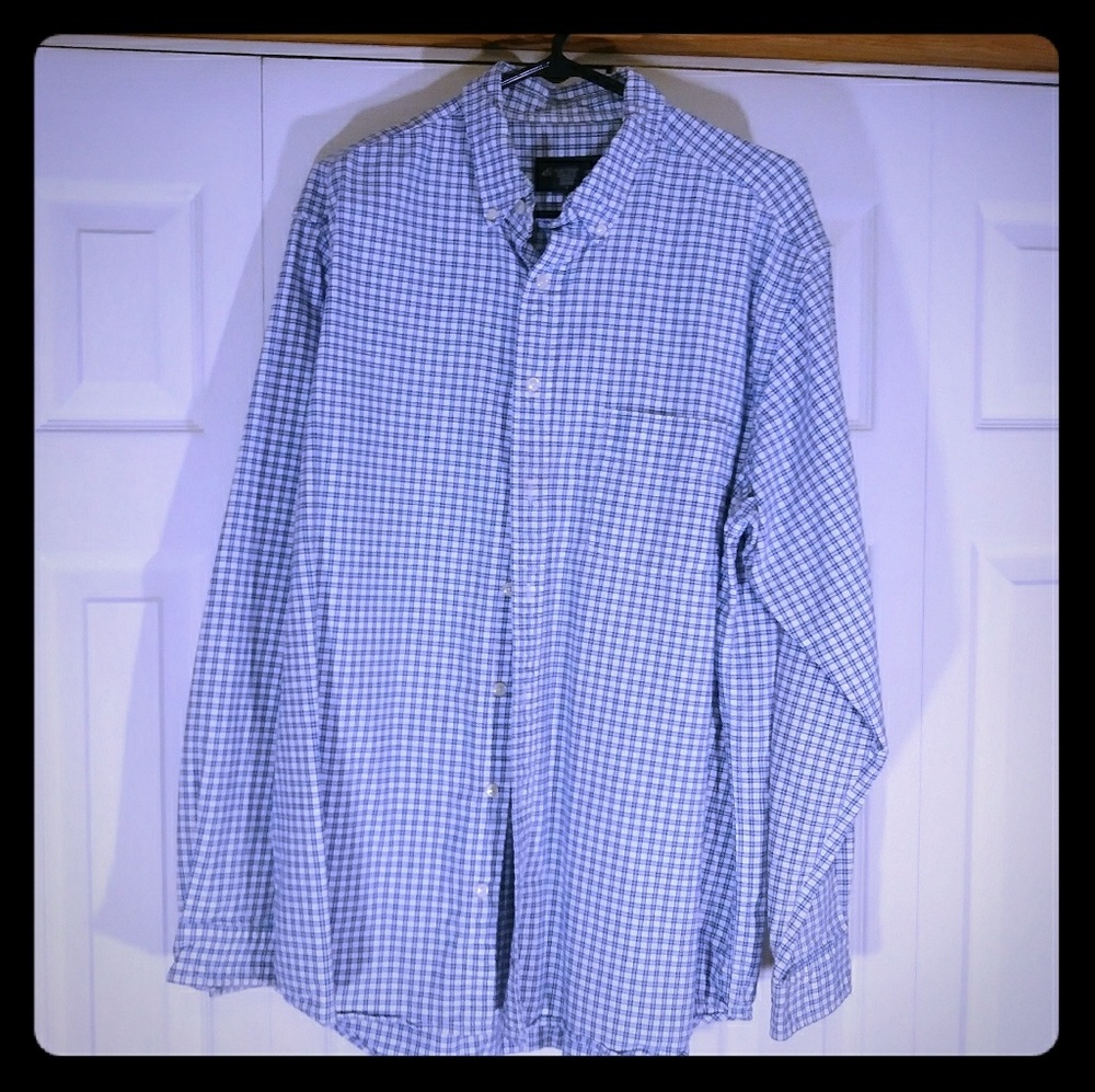 Eddie Bauer Blue & Checkered shirt 100% Wool